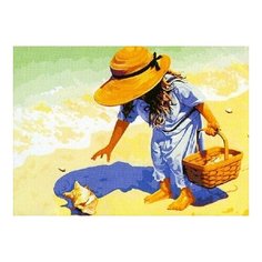 Картина по номерам На пляж, за ракушками!, 40x50 см. Цветной