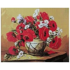 Алмазная мозаика Яркий букет, картина стразами PaintBoy 40x50 см.