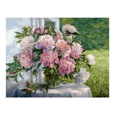 Картина по номерам Пионы у окна (Сатаров Михаил), 40x50 см. PaintBoy