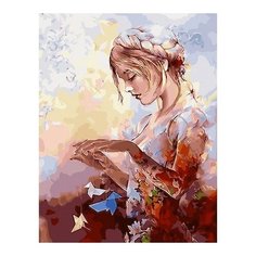 Картина по номерам Девушка с оригами, 40x50 см. PaintBoy