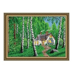 Алмазная мозаика Домик в лесу, картина стразами АРТ СОЛО 28.5x41 см. Art Solo