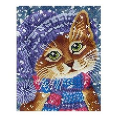 Алмазная мозаика Зимняя мода, картина стразами Белоснежка 20x25 см.