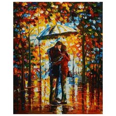 Картина по номерам Поцелуй в парке, 50x40 см. Белоснежка