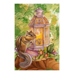 Алмазная мозаика Бурундучок, картина стразами Алмазное хобби 20x30 см.