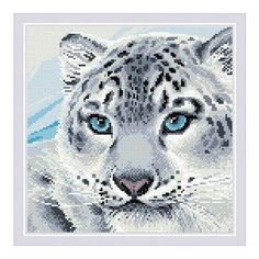 Алмазная мозаика Барс, картина стразами Риолис 30x30 см.