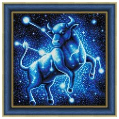 Алмазная мозаика Звездный бык, картина стразами Алмазная живопись 25x25 см.