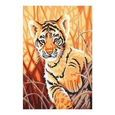 Картина по номерам Любопытный тигренок, 20x30 см. Molly