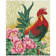 Алмазная мозаика Петух, картина стразами Паутинка 40x50 см.