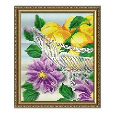 Алмазная мозаика В хрустале. Абрикосы. Диптих 1, картина стразами АРТ СОЛО 20x24.6 см. Art Solo