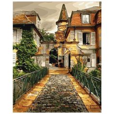 Картина по номерам Ретро дворик, 40x50 см. Цветной