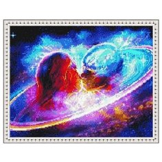 Алмазная мозаика Любовь в космосе, картина стразами PaintBoy 40x50 см.