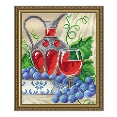 Алмазная мозаика Вино в бокале, картина стразами АРТ СОЛО 20x24.6 см. Art Solo