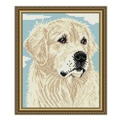 Алмазная мозаика Золотистый ретривер, картина стразами АРТ СОЛО 20x24.6 см. Art Solo