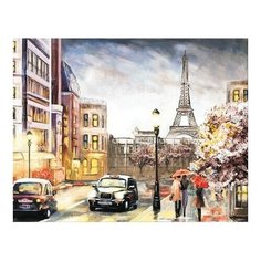 Алмазная мозаика Парижским вечером, картина стразами Цветной 40x50 см.