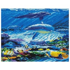 Алмазная мозаика Подводный мир, картина стразами PaintBoy 40x50 см.