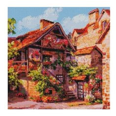 Алмазная мозаика Франция. Кареннак (на подрамнике), картина стразами Белоснежка 40x40 см.