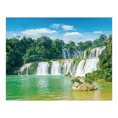 Алмазная мозаика Величественный водопад, картина стразами Цветной 40x50 см.