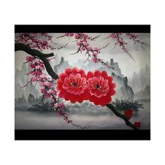 Картина по номерам Цветы сакуры, 15x20 см. Molly