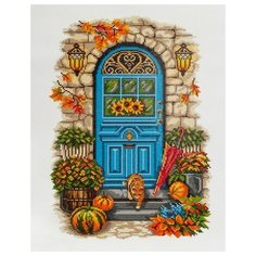 Алмазная мозаика Осень у порога, картина стразами Фрея 35x50 см.