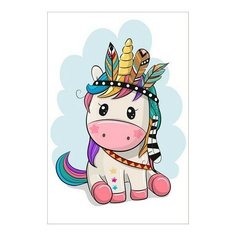 Алмазная мозаика Звездная лошадка индеец, картина стразами Цветной 20x30 см.