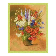 Алмазная мозаика Незатейливый букет, картина стразами Цветной 40x50 см.