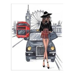 Алмазная мозаика Парижанка, картина стразами Цветной 40x50 см.