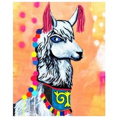 Алмазная мозаика Нарядная лама, картина стразами Color KIT 17x21 см.