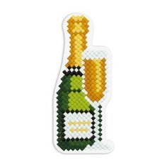 Алмазная мозаика магнит Шампанское, картина стразами Фрея 4x10 см.