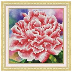 Алмазная мозаика Нежный пион, картина стразами Color KIT 30x30 см.
