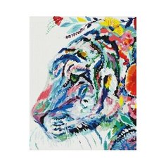 Алмазная мозаика Цветной тигр, картина стразами PaintBoy 40x50 см.