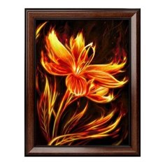 Алмазная мозаика Огненный цветок, картина стразами Алмазная живопись 30x40 см.