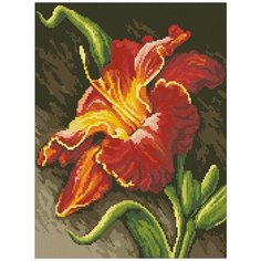 Алмазная мозаика Огненная лилия, картина стразами Паутинка 30x40 см.