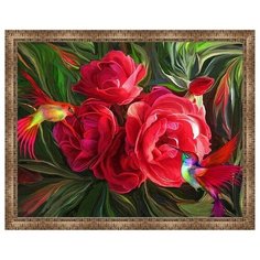 Алмазная мозаика Колибри, картина стразами PaintBoy 40x50 см.