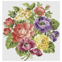 Алмазная мозаика Вальс цветов (На подрамнике), картина стразами Белоснежка 30x30 см.