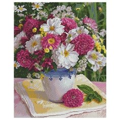 Алмазная мозаика Полевой букет, картина стразами PaintBoy 40x50 см.