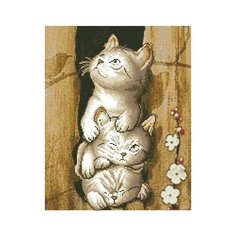 Алмазная мозаика Любопытные котята, картина стразами PaintBoy 40x50 см.