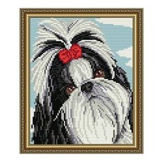 Алмазная мозаика Ши-тцу, картина стразами АРТ СОЛО 20x24.6 см. Art Solo