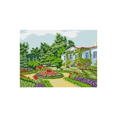 Алмазная мозаика Летний сад, картина стразами Алмазная живопись 54x40 см.