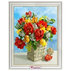 Алмазная мозаика Голландский букет, картина стразами Алмазная живопись 30x40 см.