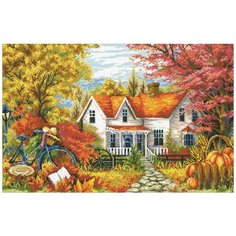 Алмазная мозаика В гостях у осени, картина стразами Паутинка 67x43 см.