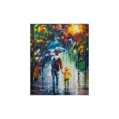 Алмазная мозаика По лужам, картина стразами PaintBoy 40x50 см.