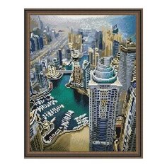 Алмазная мозаика Вид на город, картина стразами PaintBoy 40x50 см.