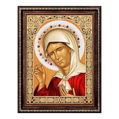 Алмазная мозаика Икона Матрона Московская, картина стразами Алмазная живопись 30x40 см.
