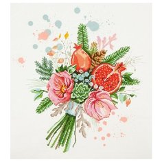Алмазная мозаика Букет с гранатом, картина стразами Фрея 40x45 см.
