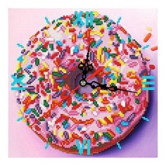 Алмазная мозаика Сладкое искушение- алмазные часы, картина стразами Color KIT 30x30 см.