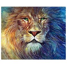 Алмазная мозаика Алмазный лев, картина стразами Molly 40x50 см.