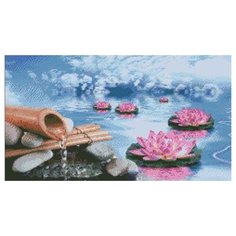 Алмазная мозаика Лотосы, картина стразами Империя бисера 62x35 см.