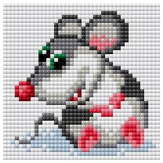 Алмазная мозаика Символ 2020 года !, картина стразами Вышиваем бисером 10x10 см.