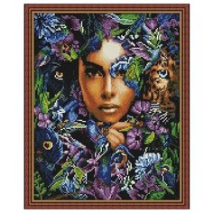 Алмазная мозаика Таинственная незнакомка, картина стразами PaintBoy 40x50 см.