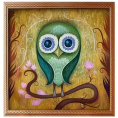 Алмазная мозаика Совенок, картина стразами Color KIT 30x30 см.